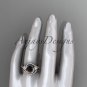 Unique 14kt rose gold diamond engagement set with a Black Diamond center stone ADLR320S
