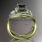 Unique 14kt yellow gold diamond engagement set with a Black Diamond center stone ADLR320S