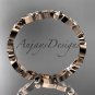 14k rose gold diamond leaf and vine wedding band,engagement ring ADLR13B