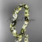 14k yellow gold diamond leaf and vine wedding band,engagement ring ADLR13B
