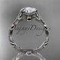 Platinum diamond leaf and vine wedding ring, engagement ring ADLR33