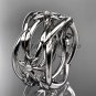 Platinum leaf and vine, flower wedding ring,wedding band ADLR352B