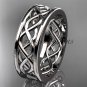 14kt white gold vine wedding band, engagement ring ADLR257G