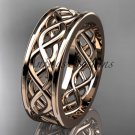 14kt rose gold vine wedding band, engagement ring ADLR257G