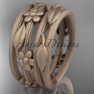 14kt rose gold leaf and vine, floral wedding band, engagement ring ADLR242G
