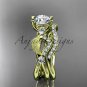 14kt yellow gold diamond leaf and vine engagement set with Moissanite center stone ADLR68Syellow