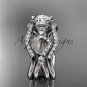 14kt white gold diamond engagement ring with Moissanite center stone,double matching band ADLR68S