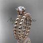 14k rose gold diamond wedding ring, engagement set ADLR34S