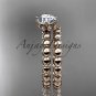 14k rose gold diamond wedding ring, engagement set ADLR34S