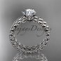 14k white gold diamond engagement set with a Moissanite ADLR34S