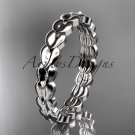 14kt white gold leaf wedding ring, engagement ring, wedding band ADLR35B