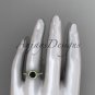 14kt yellow gold diamond unique engagement ring with a Black Diamond center stone ADER104