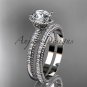 Platinum diamond unique engagement set, wedding ring ADER86S