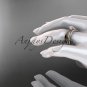 14kt rose gold diamond leaf and vine engagement set with a Moissanite center stone ADLR78S