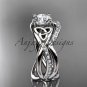 Platinum celtic trinity knot engagement ring with a Moissanite center stone CT790S