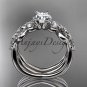 14kt white gold celtic trinity knot engagement set, wedding ring CT768S