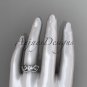 14kt white gold celtic trinity knot engagement set, wedding ring CT768S