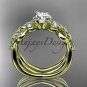 14kt yellow gold celtic trinity knot engagement set with a Moissanite center stone CT768S
