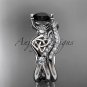 Platinum celtic trinity knot engagement set with a Black Diamond center stone CT768S