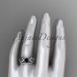 Platinum celtic trinity knot engagement set with a Black Diamond center stone CT768S