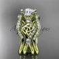14kt yellow gold celtic trinity knot engagement ring, wedding ring with double matching band CT768S