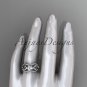 14kt white gold celtic trinity knot engagement ring,Moissanite , double matching band CT768S