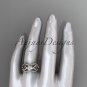 14kt rose gold celtic trinity knot engagement ring,Moissanite , double matching band CT768S