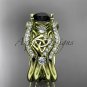 14kt yellow gold celtic trinity knot engagement ring,Black Diamond, double matching band CT768S