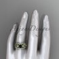 14kt yellow gold celtic trinity knot engagement ring,Black Diamond, double matching band CT768S