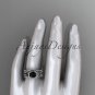 Platinum diamond celtic trinity knot wedding ring,Black Diamond,double matching band CT7155S