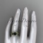 14k yellow gold diamond celtic trinity knot engagement ring with a Black Diamond center stone CT7166