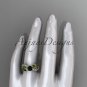 14k yellow gold diamond celtic trinity knot engagement ring with a Black Diamond center stone CT7192