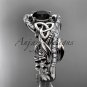 PLatinum diamond celtic trinity knot engagement set with a Black Diamond center stone CT7211S