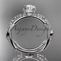 14k white gold diamond leaf and vine wedding ring,engagement ring ADLR353