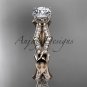 14k rose gold diamond leaf and vine wedding ring,engagement ring ADLR353
