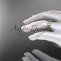 14k yellow gold diamond leaf and vine engagement ring with a Moissanite center stone ADLR353