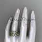 14k yellow gold diamond leaf and vine wedding ring, engagement set ADLR353S