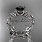 14kt white gold diamond celtic trinity knot engagement ring, Black DiamondCT7215S