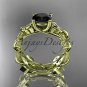14kt yellow gold diamond celtic trinity knot engagement ring, Black Diamond CT7215S