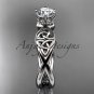 Platnum  diamond celtic trinity knot engagement ring with a Moissanite center stone CT7221