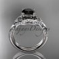 Platinum diamond celtic trinity knot engagement ring, Black Diamond CT7224