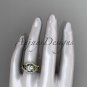 14kt yellow gold diamond celtic trinity knot engagement ring with a Moissanite center stone CT724