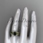14kt yellow gold diamond celtic trinity knot engagement ring, Black Diamond CT7244