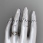 14kt rose gold diamond celtic trinity knot engagement ring with a Moissanite center stone CT7251