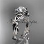Platinum diamond celtic trinity knot engagement ring with a Moissanite center stone CT7251
