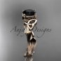14kt rose gold diamond celtic trinity knot wedding ring, engagement ring ,Black Diamond CT7251