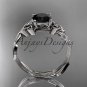Platinum diamond celtic trinity knot wedding ring, engagement ring ,Black Diamond CT7251