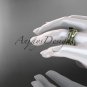 14k yellow gold diamond leaf and vine engagement set with a Black Diamond center stone ADLR353S