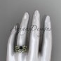 14k yellow gold diamond leaf and vine engagement set with a Black Diamond center stone ADLR353S
