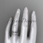 14kt white gold diamond celtic trinity knot engagement ring with a Moissanite center stone CT7270